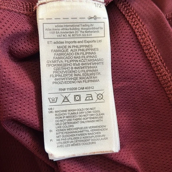 NWOT{Adidas}Mens Sz XL Maroon Long Sleeve Techfit Compression Climacool T-shirt - Picture 4 of 5